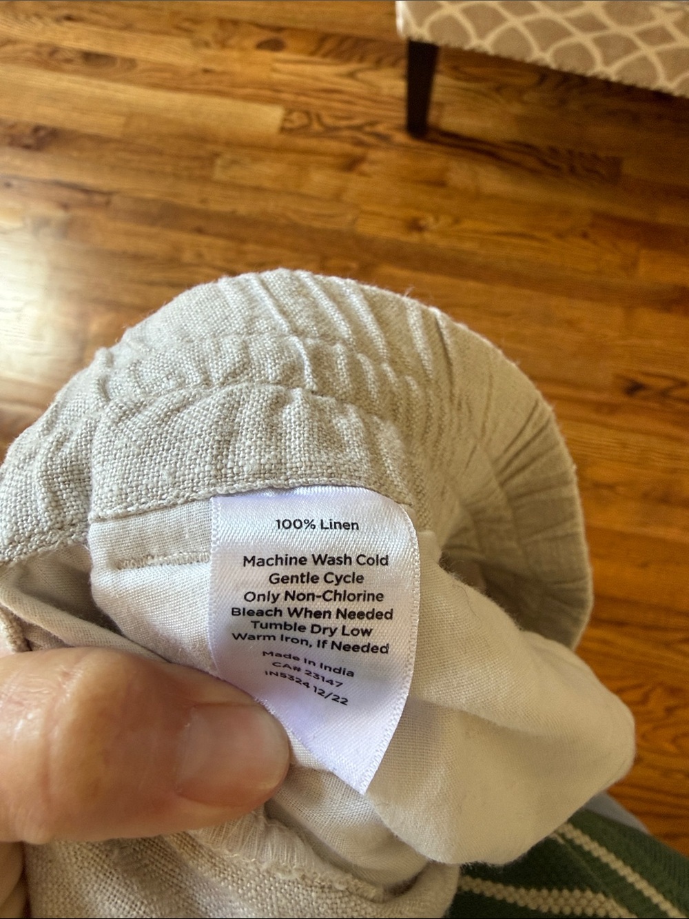 Talbot Ladies’ Lightweight Linen-Blend Drawstring Pants — Cream - Picture 3 of 5